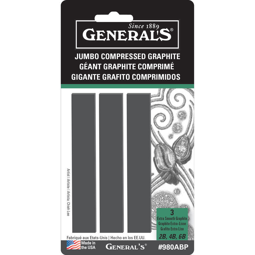 Generals Jumbo Graphite Sticks, pack of 3