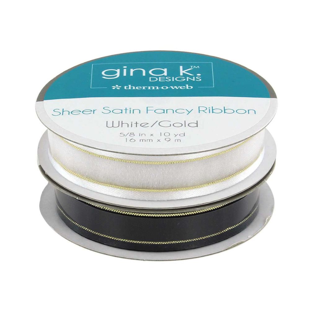 gina k sheer satin fancy ribbon black and gold