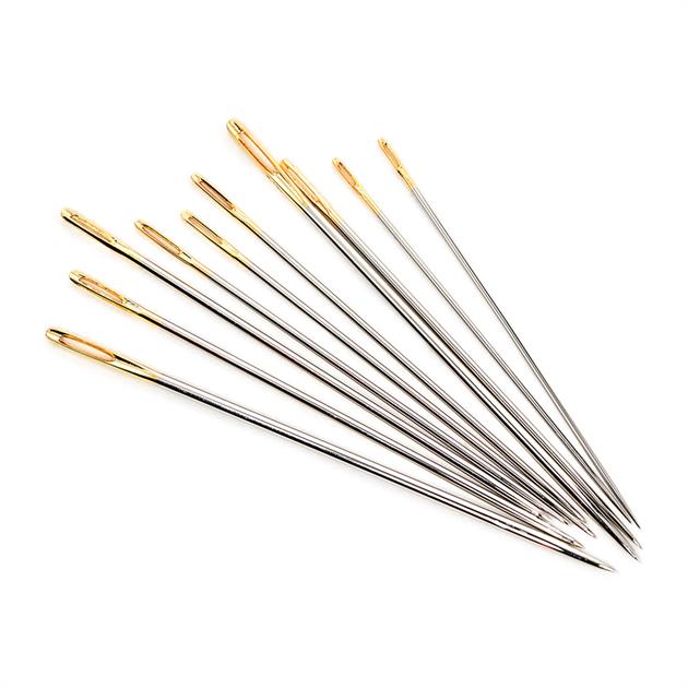 Hemline Embroidery Gold Eye Hand Needles 10 pcs