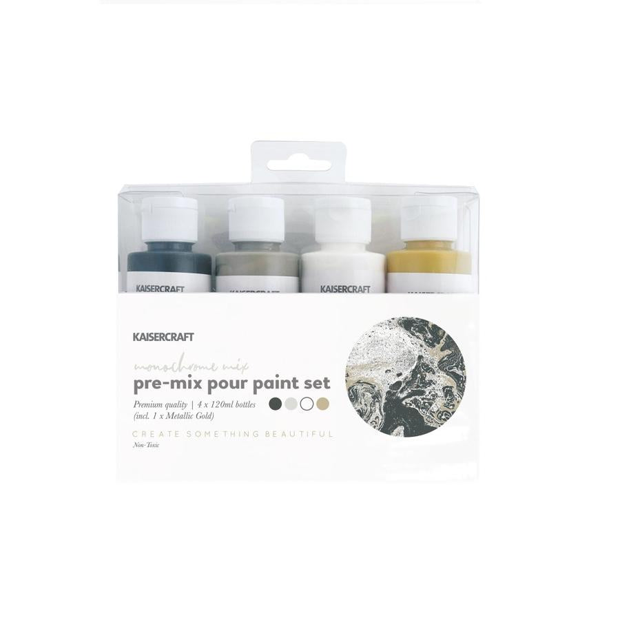 Kaisercraft Pre-mixed Pouring Paint Kit - Monochrome Mix