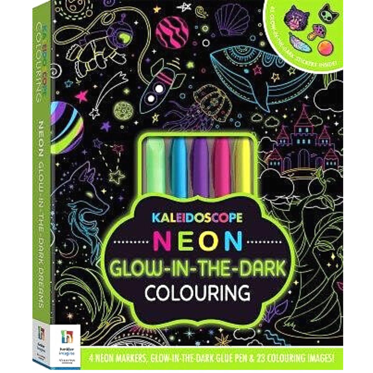 Kaleidoscope Neon Glow in the Dark Colouring Kit