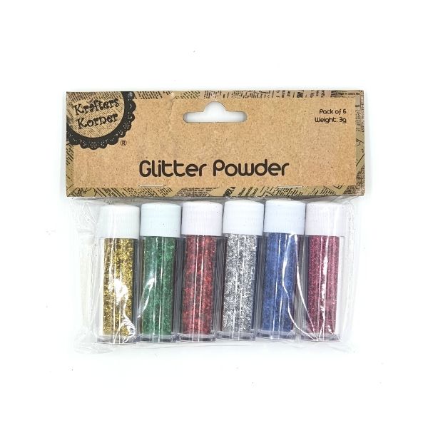 Krafters Korner Craft Glitter Powder 6pk