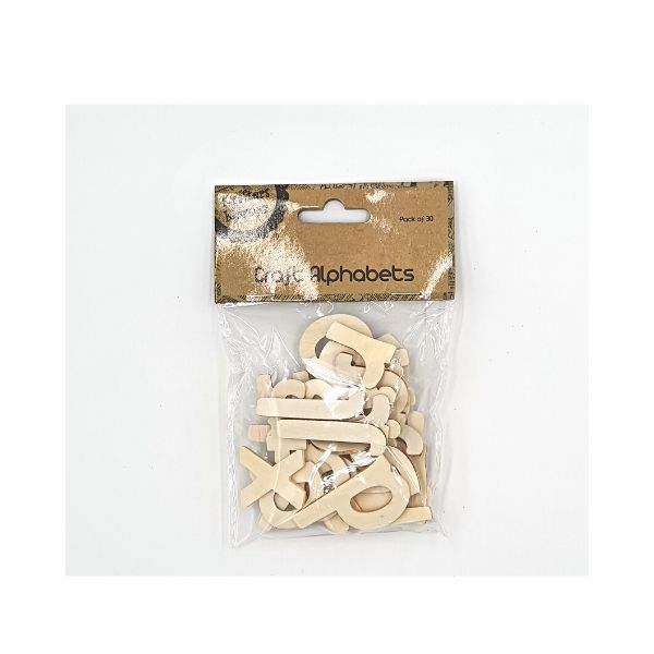 Krafters Korner Craft Wood Alphabets - 30pk