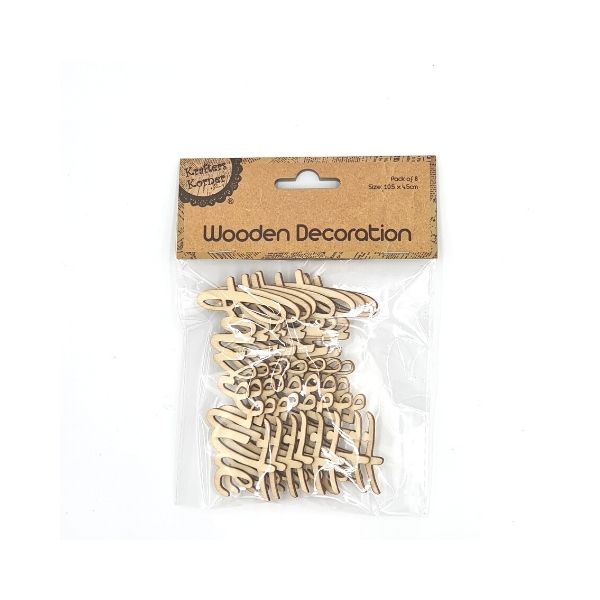 Krafters Korner Wooden Decoration Word 8pk - Favorite