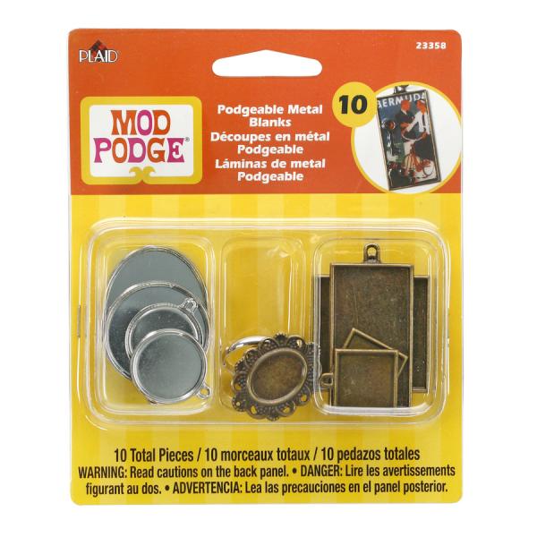 Mod Podge Metal Blanks for jewelery