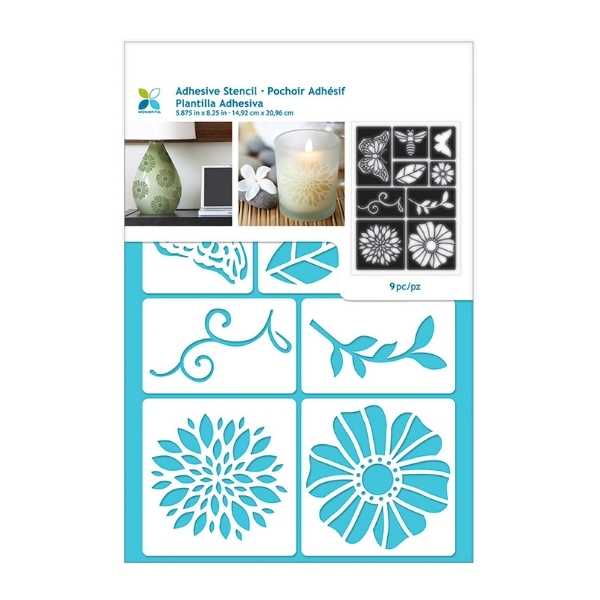 Momenta Adhesive Backed Stencil - Flowers &amp; Bugs
