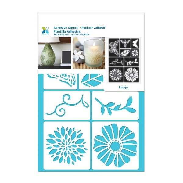 Momenta Adhesive Backed Stencil - Flowers & Bugs