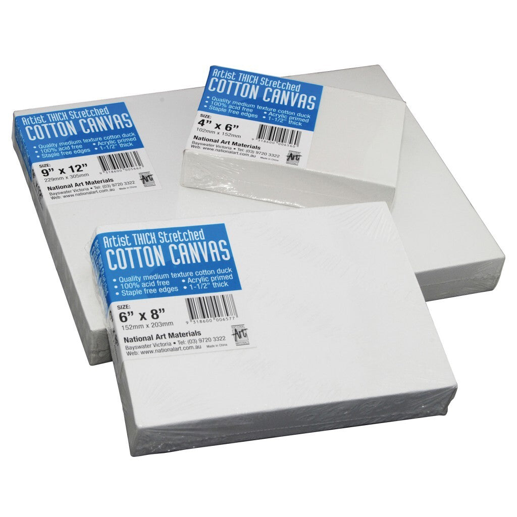 Creative Deep Edge 1.5inch Stretched Painting Canvas, 12 x 12 inch