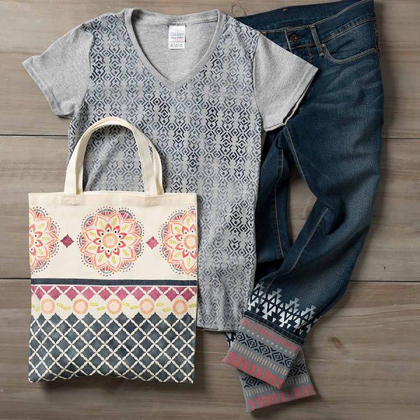 adhesive fabric stencils by folkart