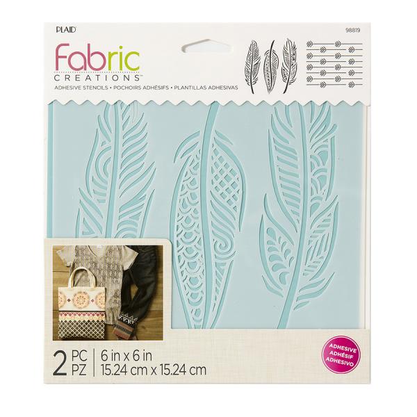 fabric creations adhesive stencil, feathers