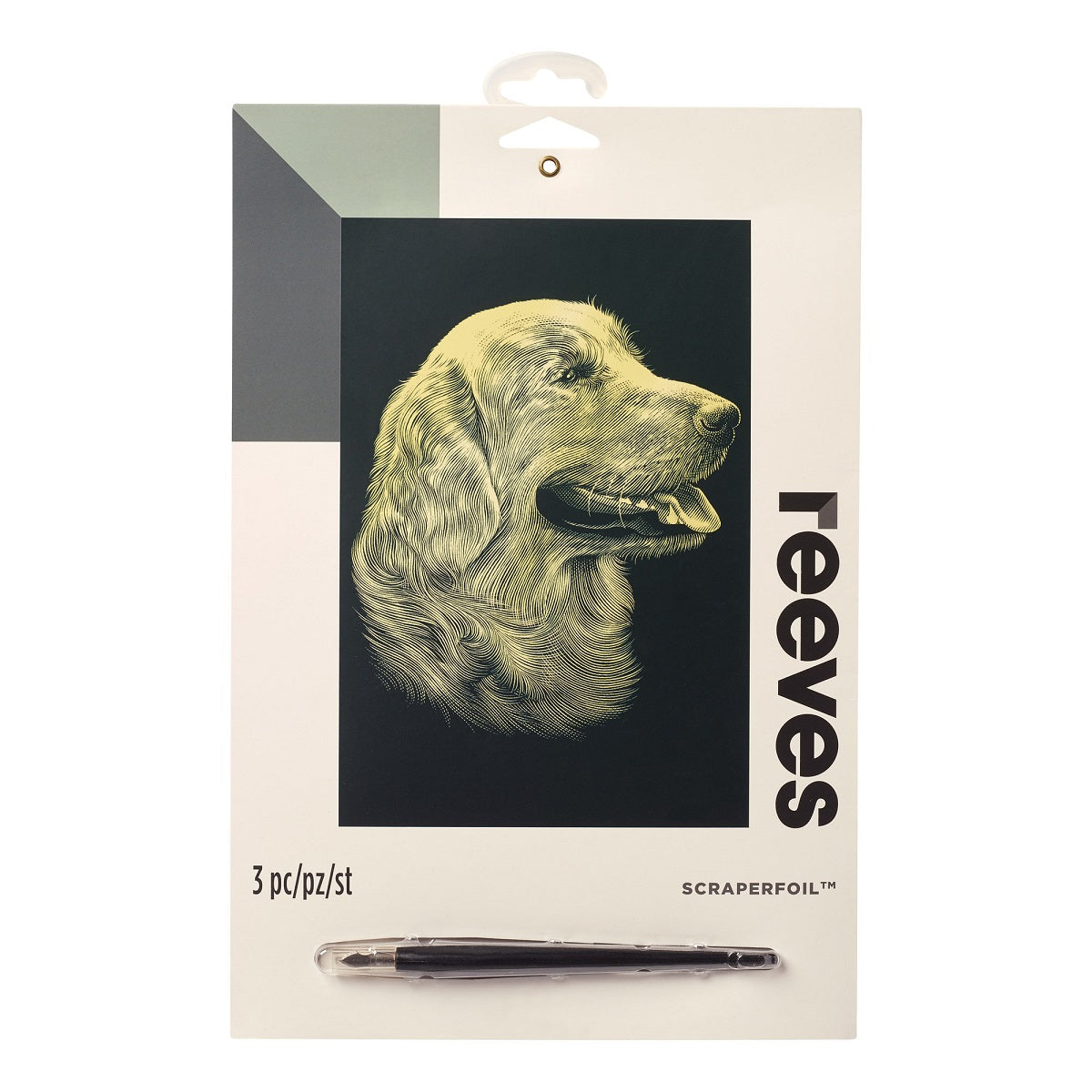 Reeves Scraper foil -etch art kit golden retriever