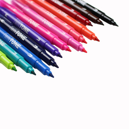 Tombow Twin Tone Dual Tip Markers Pack of 12 - Brights