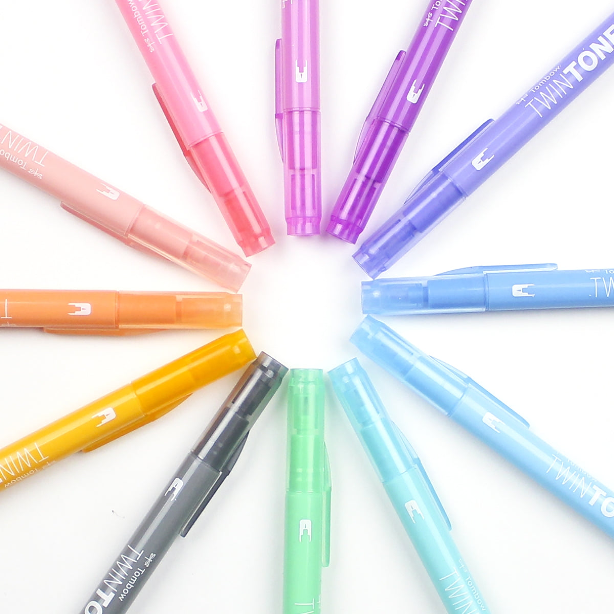 Tombow TwinTone Dual Tip Markers - Pastel 12 pack