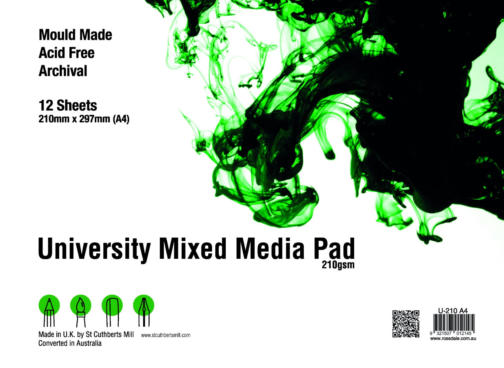University Mixed Media A4 Pad 210gsm