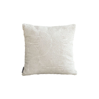 Grey Basic Square Stylish Geometric Plush Decorative Cushion, 50cm