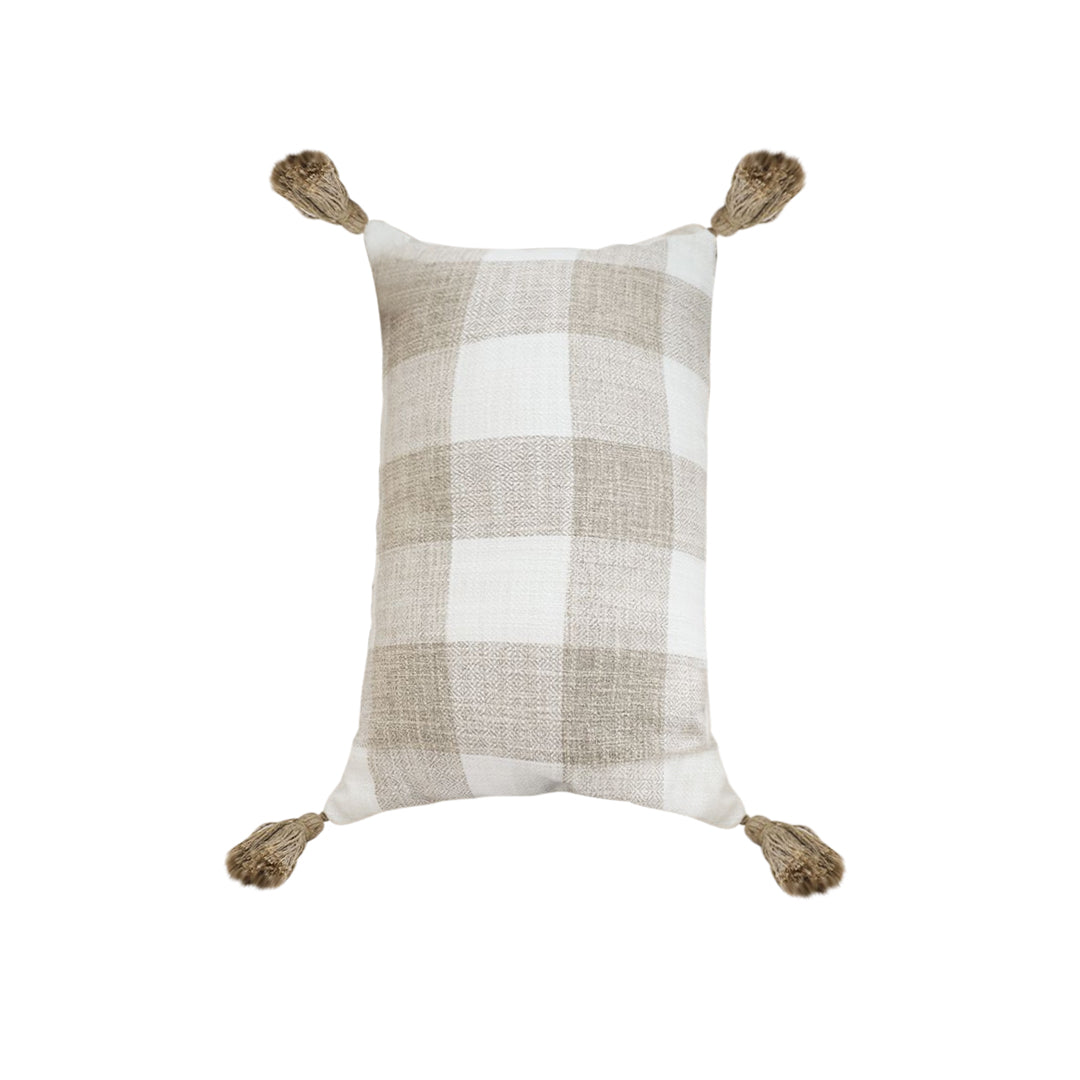 Lumbar Cover Decorative Plaid Farmhouse Cushion, 35cm