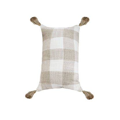 Lumbar Cover Decorative Plaid Farmhouse Cushion, 35cm