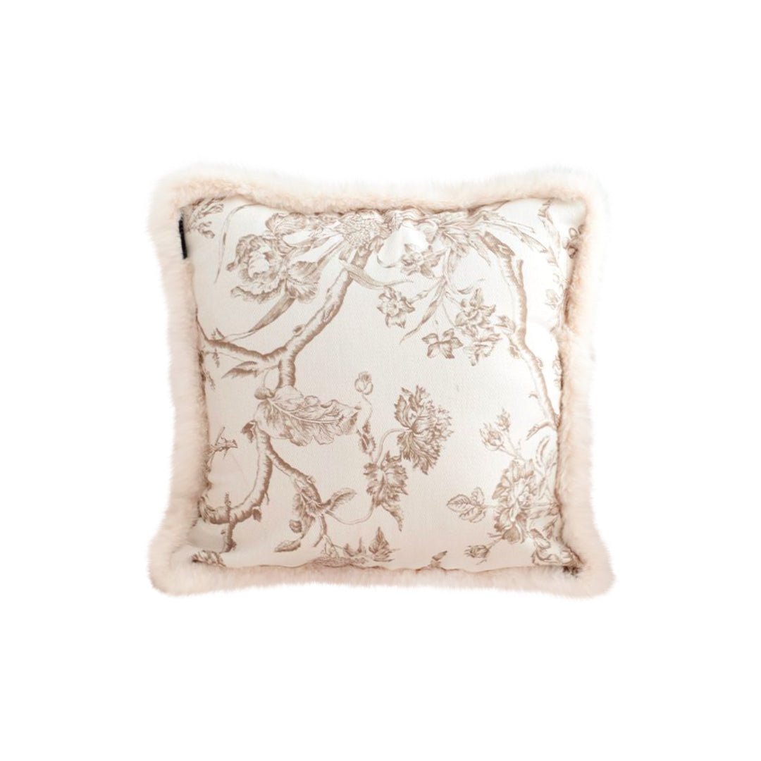 Light Luxury French Style Printed Plush Cushion, 50cm