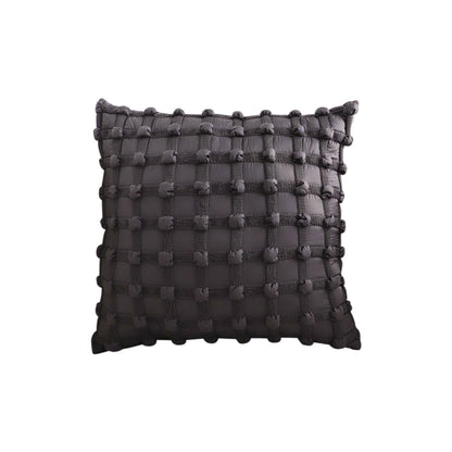 Black Medieval-style Puff Rivet Square Cushion, 50cm