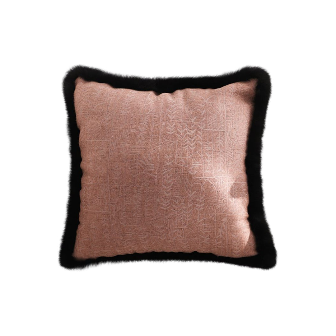 Mid-century Style Raised Embroidery Texture Edged Square Cushion, 50cm