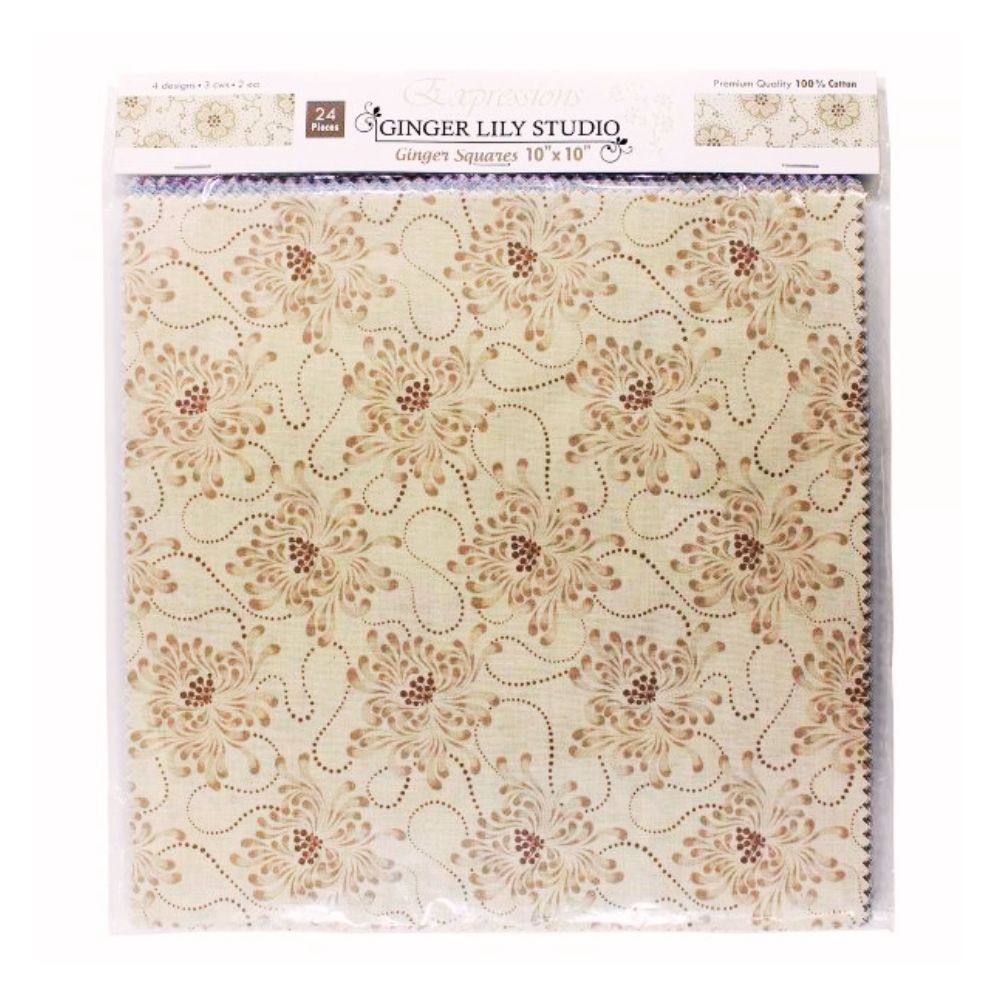 gingerlily quilting fabric squares 10&quot; x 10&quot;