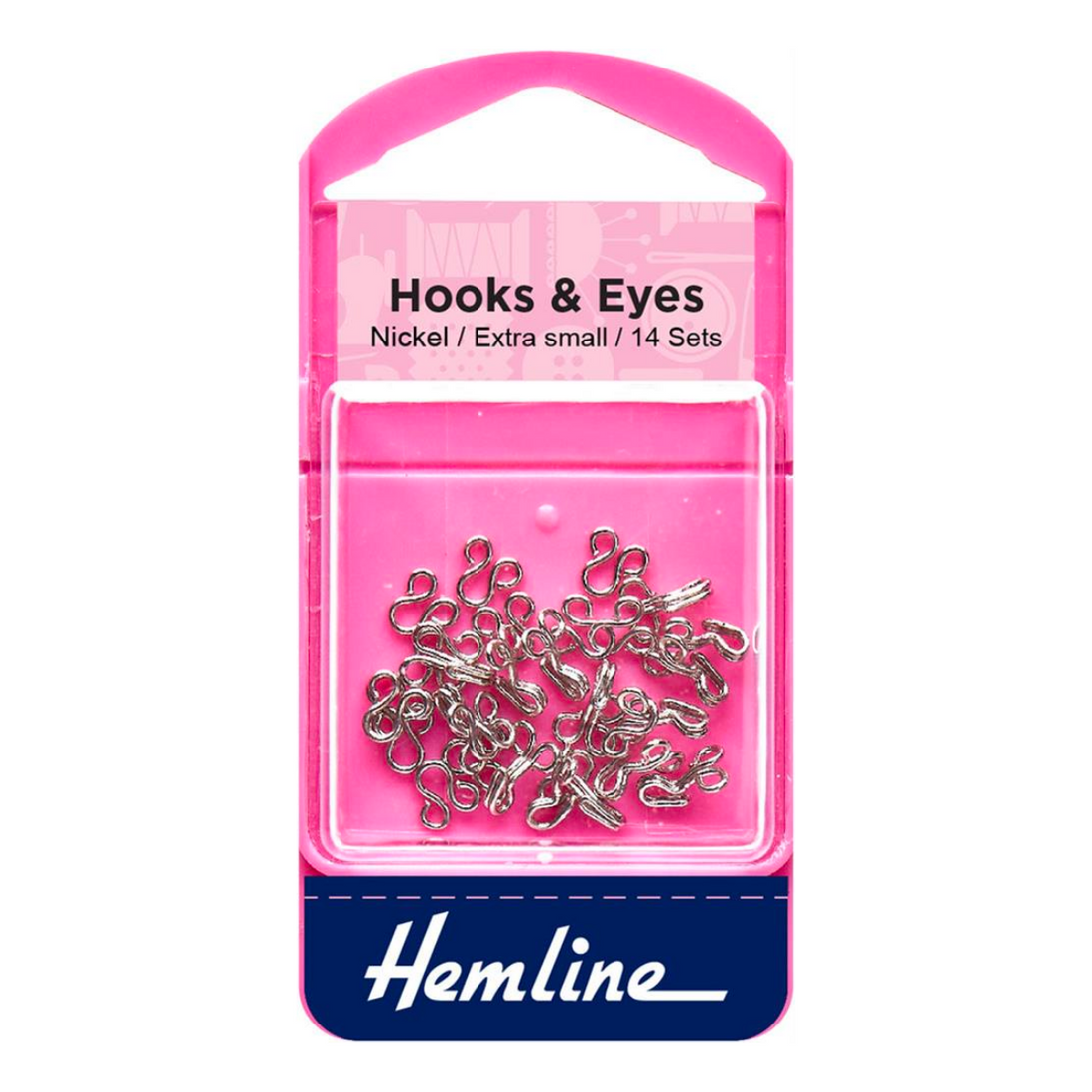 Hemline Extra Small Nickel Hook And Eye Fastener Set