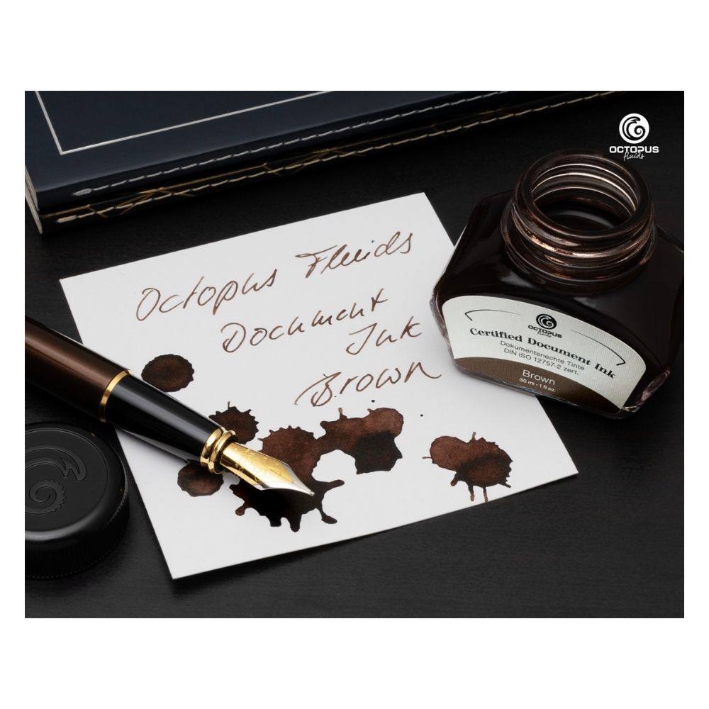 Octopus Fluids Fountain Pen Document Ink, Brown, 30ml