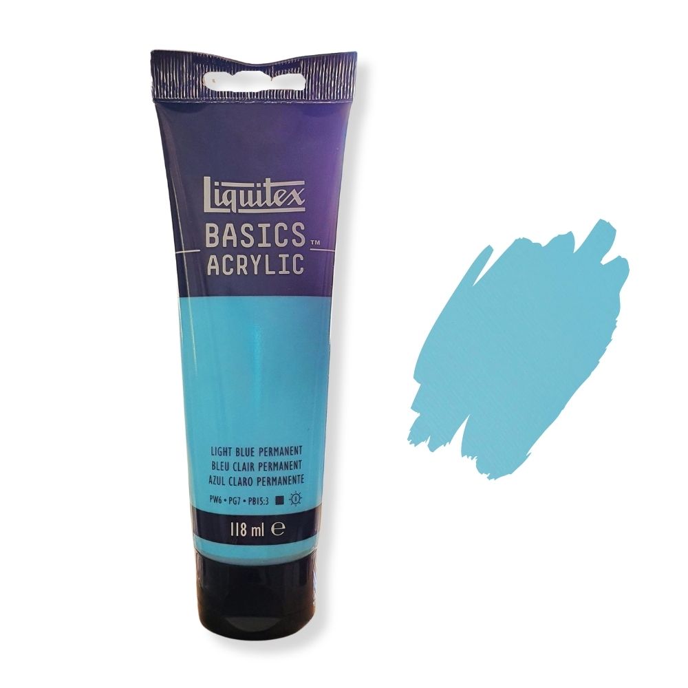 Liquitex basics acrylic paint light blue permanent