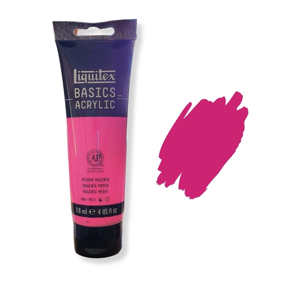 Liquitex basics acrylic paint medium magenta