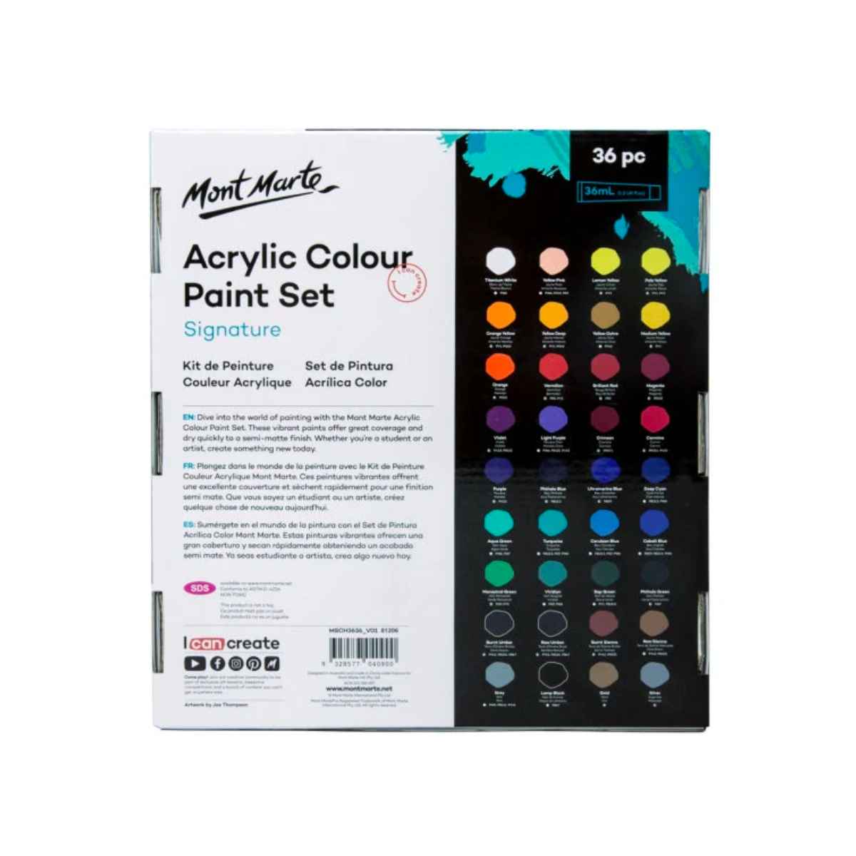 Mont Marte Signature Acrylic Paint Set 36pc