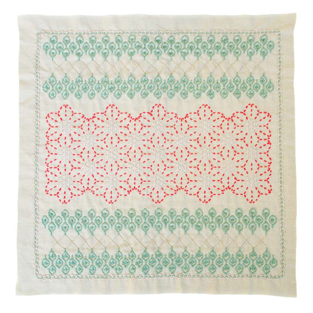 sashiko flower towel kit petunia