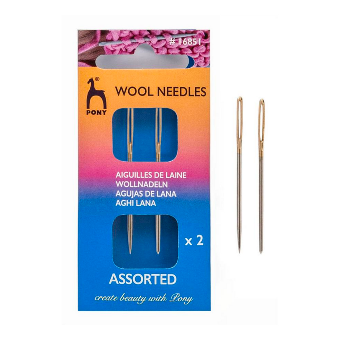 Pony High Carbon Steel Wire Wool Needles, Pack of 2