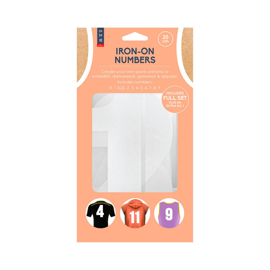 White iron on numbers for tees