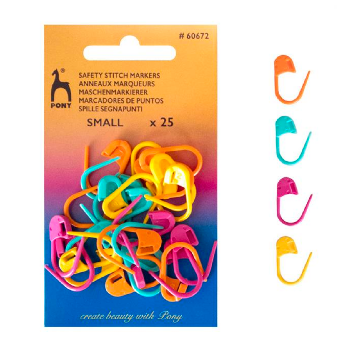 Pony Plastic Safety Stitch Markers, 25 piece