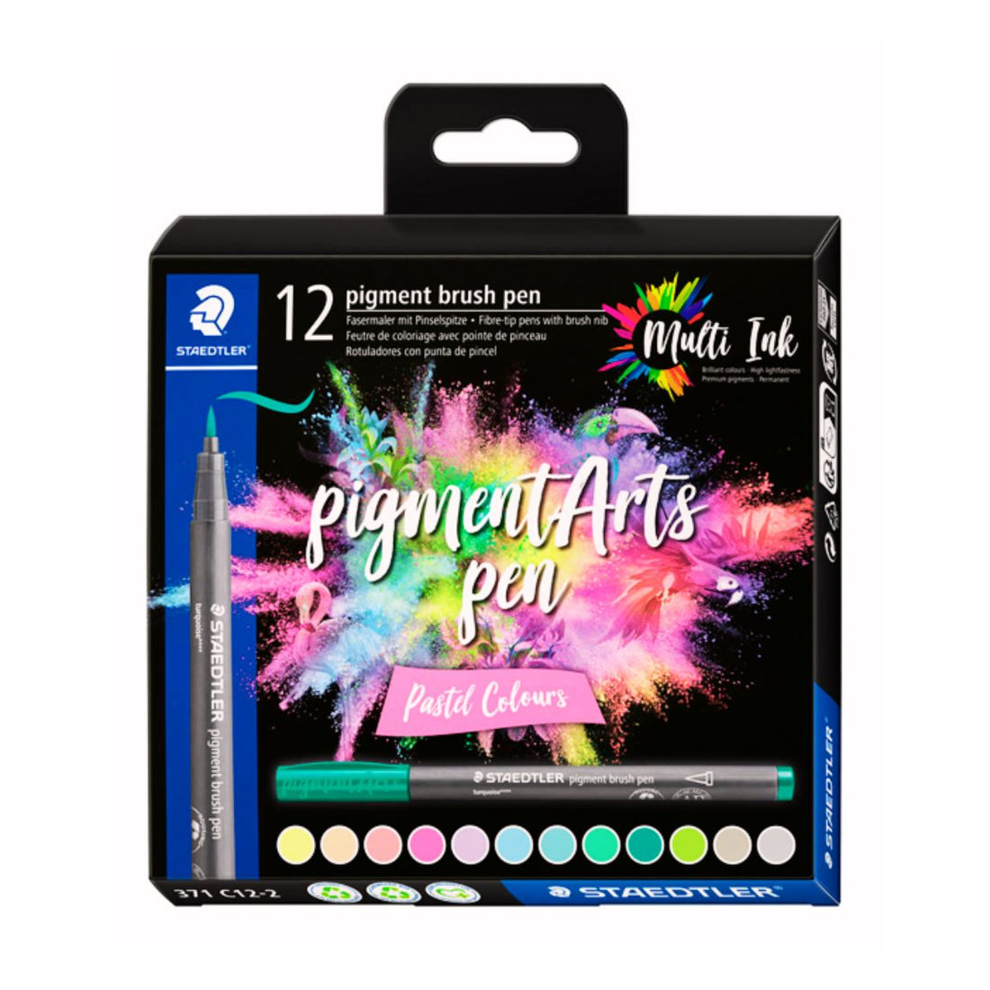 Staedtler Pigment Arts Soft Pastel Brush Pens, Set of 12