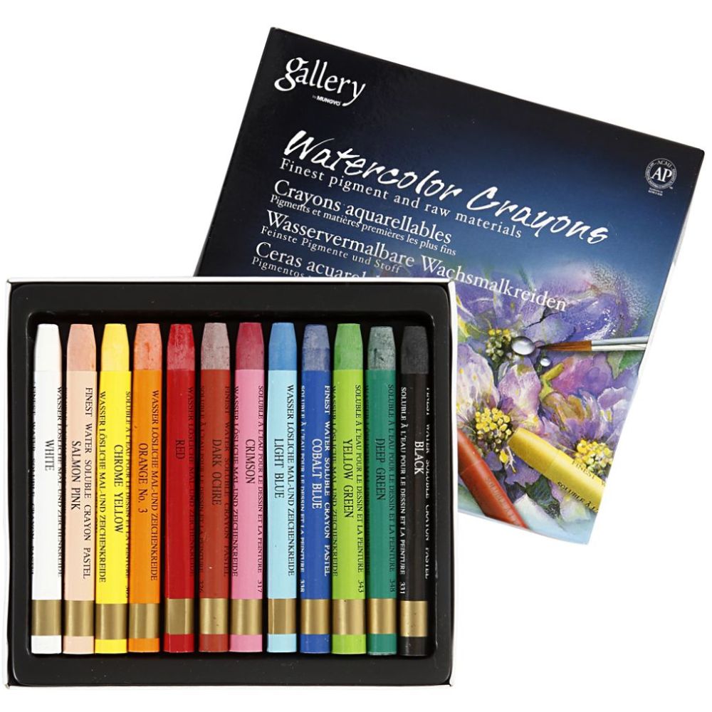 watercolour soluble crayons