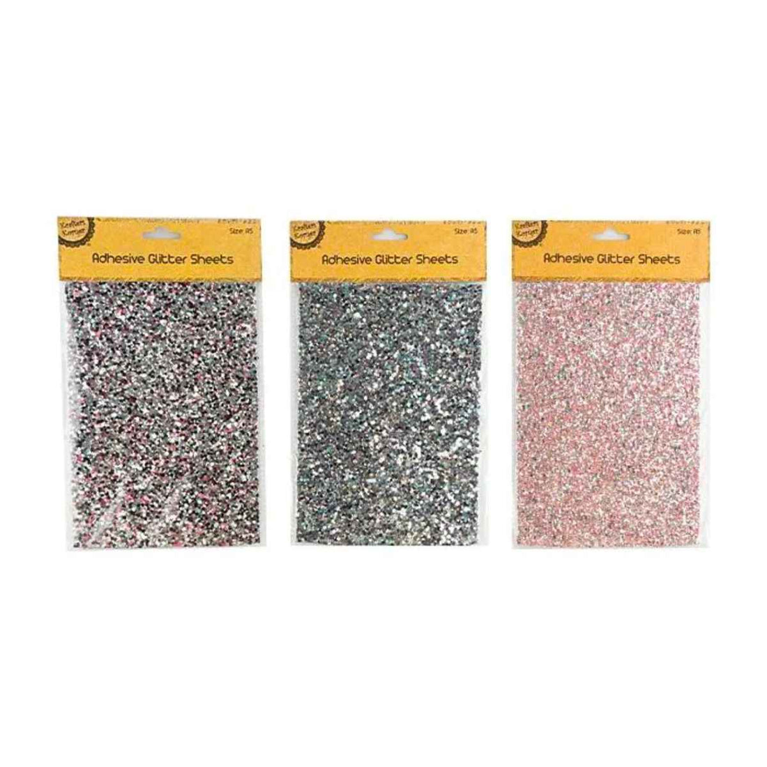 Adhesive Glitter Sheets A5 - Assorted Colours