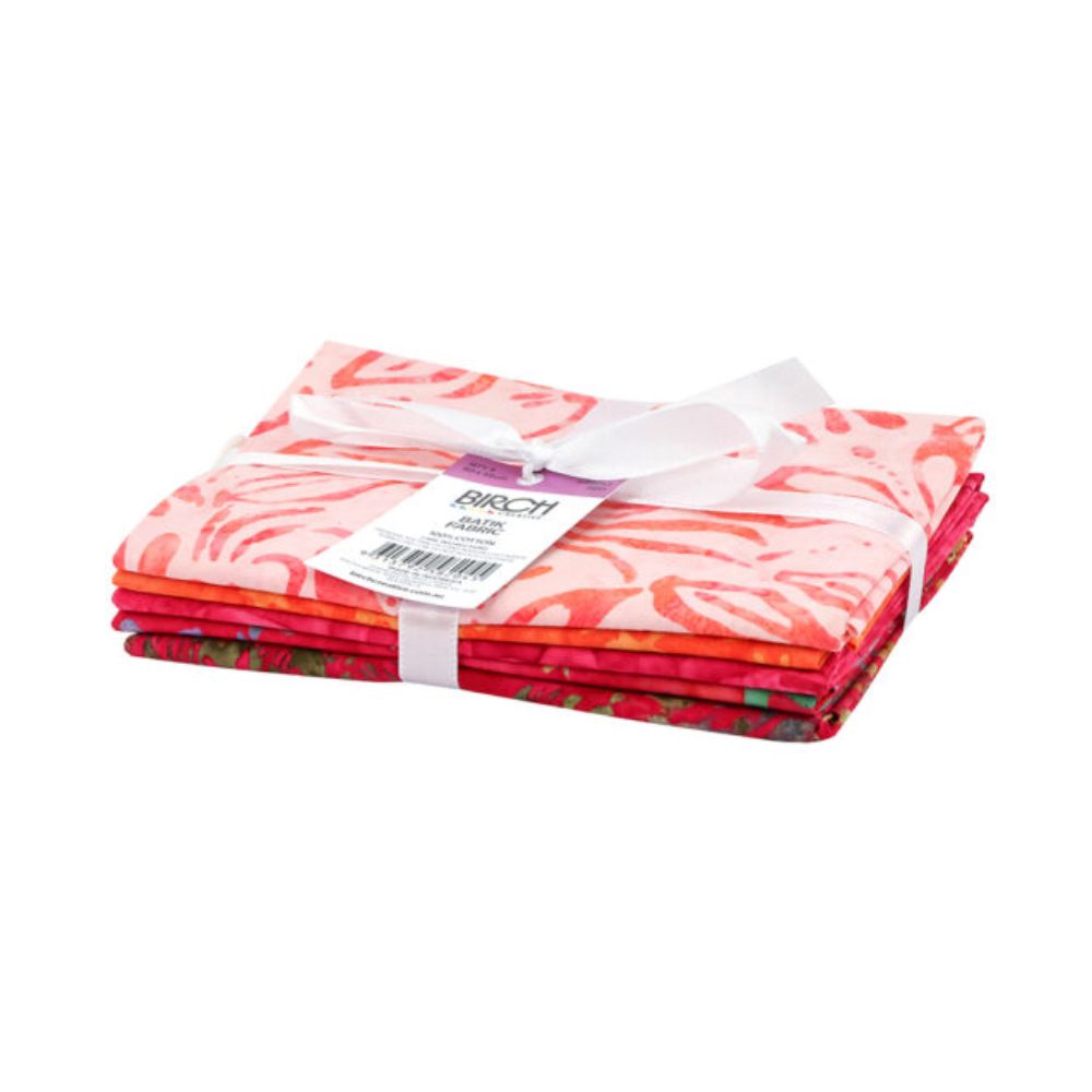 red batik fabric bundle