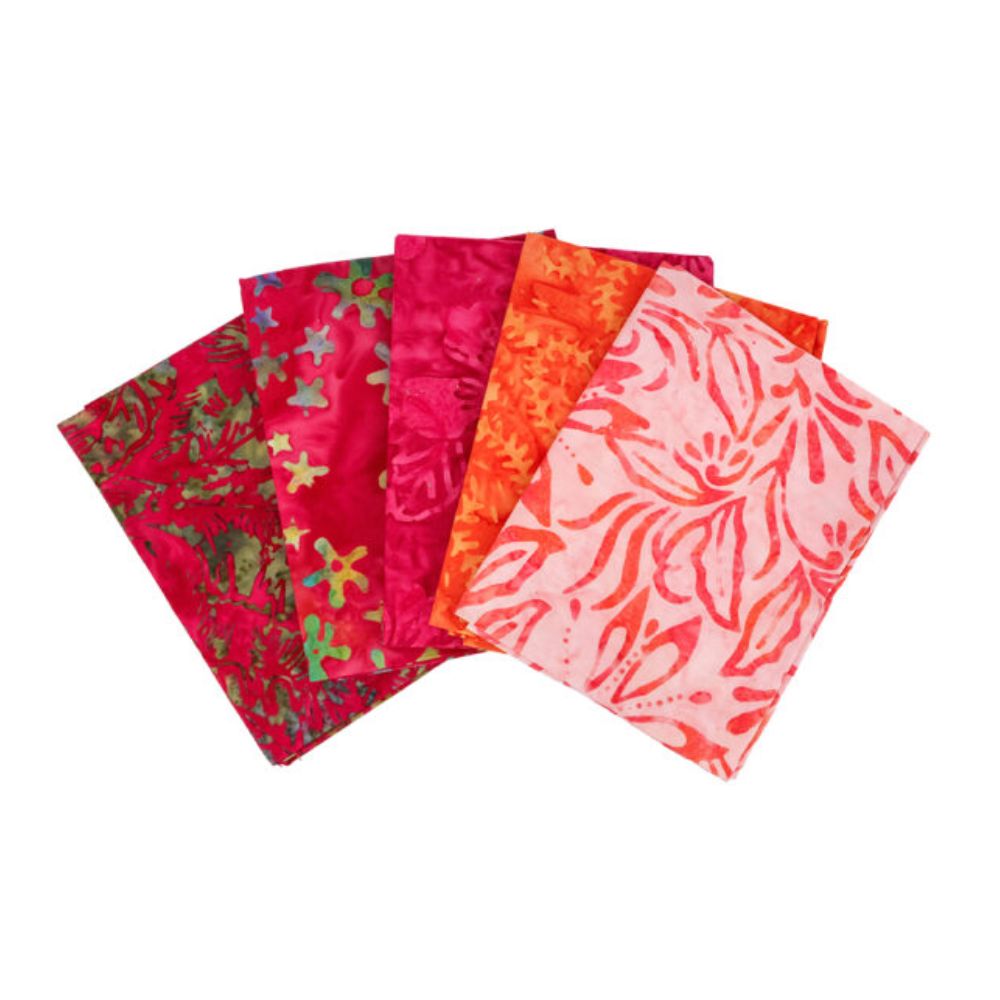 batik fabric in shades of red
