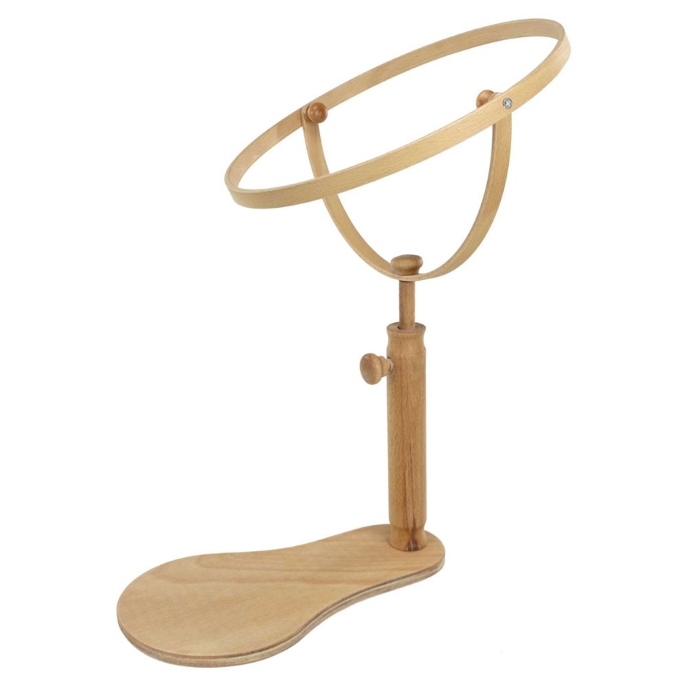 adjustable wooden embroidery hoop stand