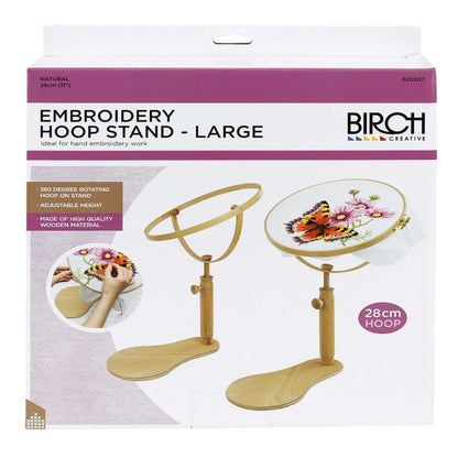 birch embroidery hoop stand