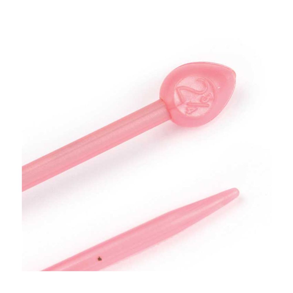 pink knitting needles