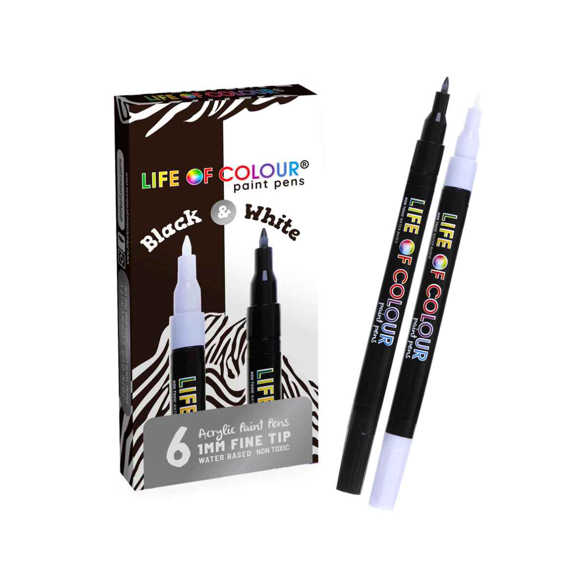 Acrylic paint pens black and white
