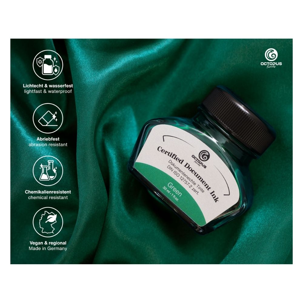 Can Doc Ink Colors Octopus Fluids Fountain Pen Document Ink, Green 30ml – Homes N Living