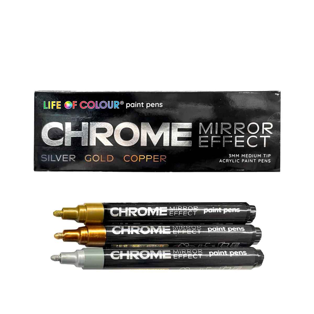 liquid chrome effect acrylic paint pens