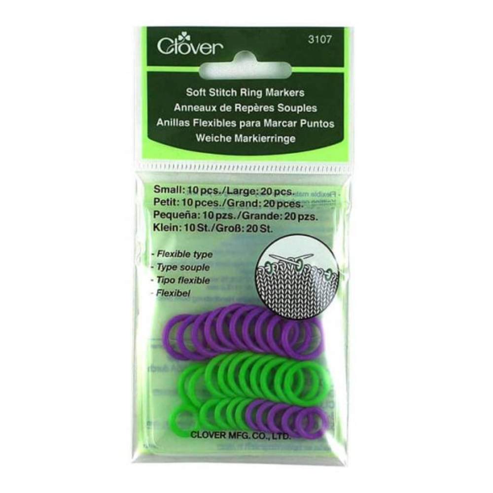 clover soft flexible stitch ring markers 