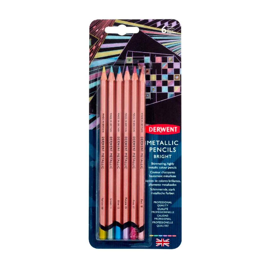 derwent metallic pencils, bright colours