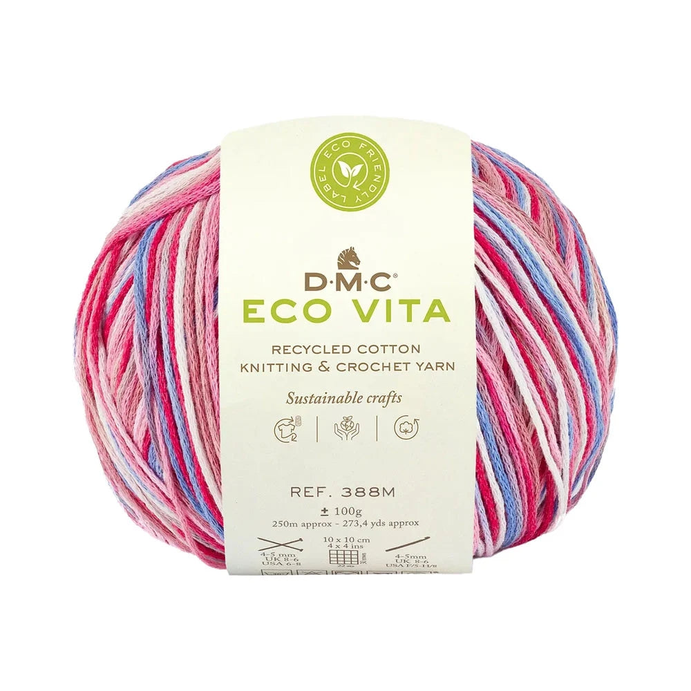 multicoloured yarn for knitting and crochet