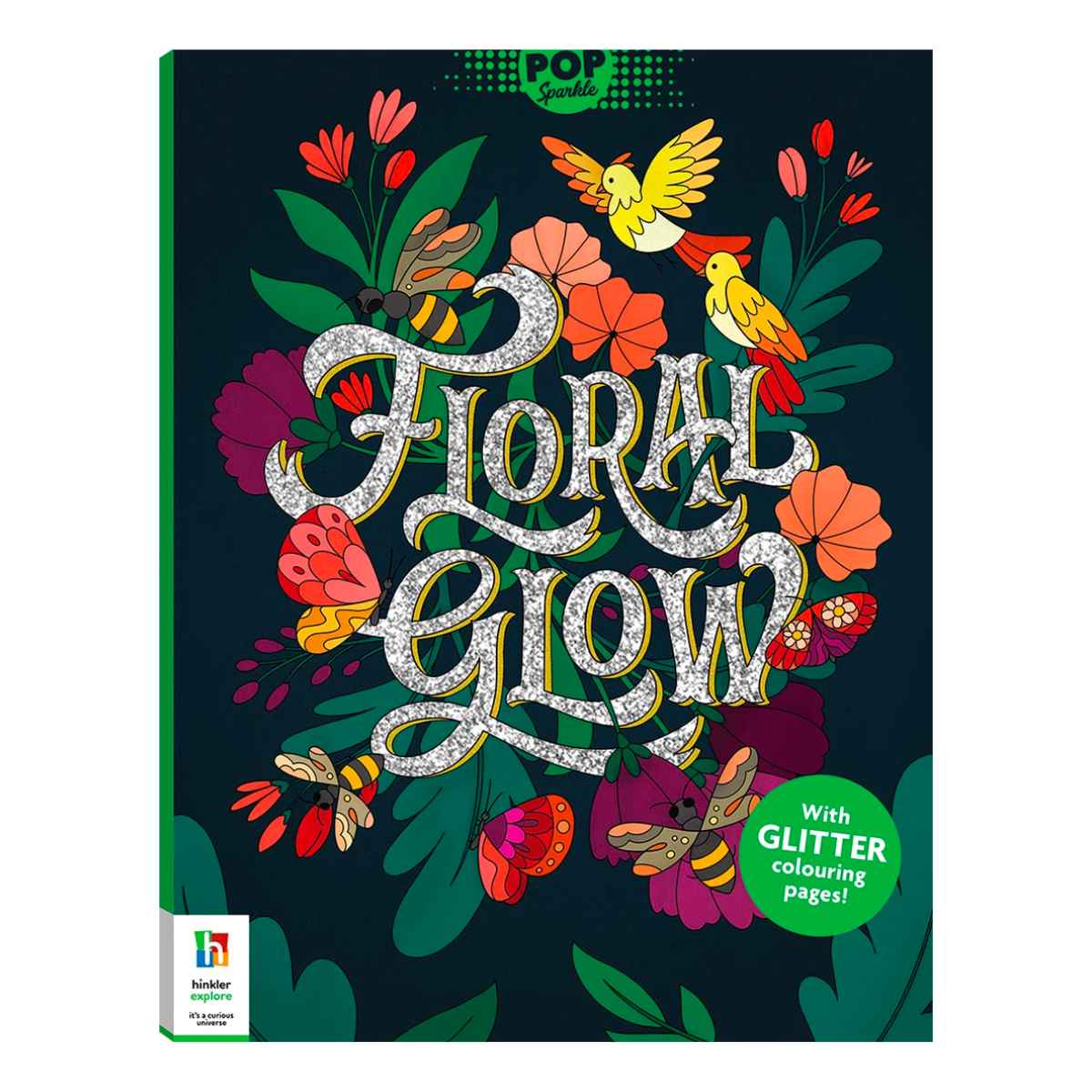 Floral Glow Colouring Book With Glitter Design