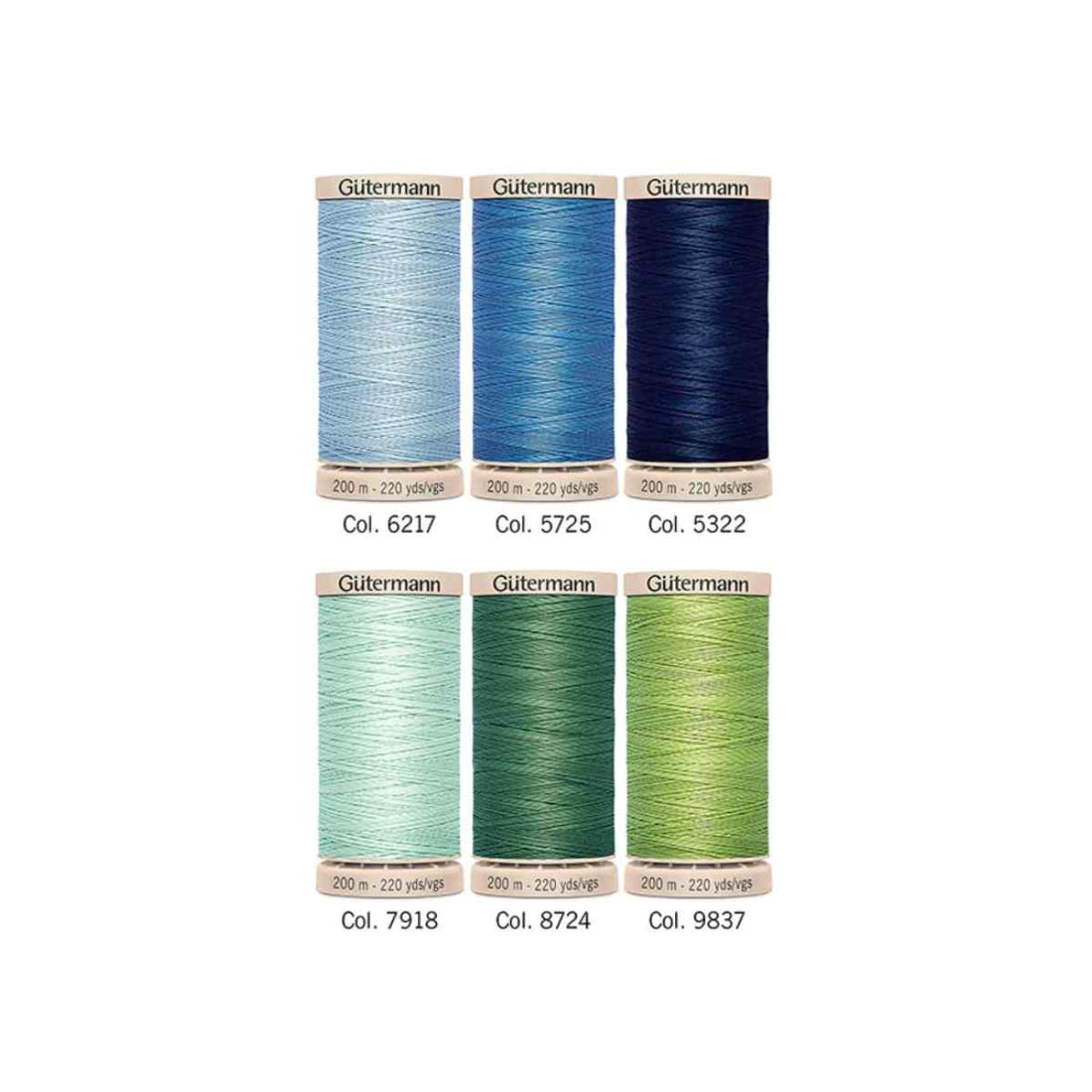 Gutermann Creativ Hand Quilting Thread Set, Blue / Green